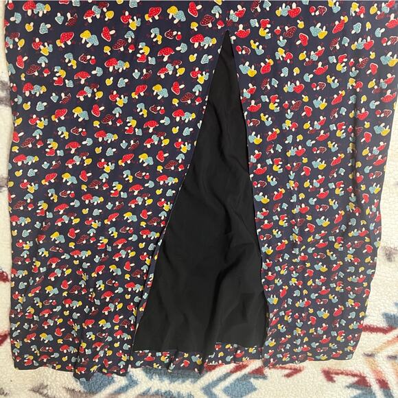 STAUD Mushroom Print Long Sleeve Maxi  Dress 10 - Picture 8 of 14